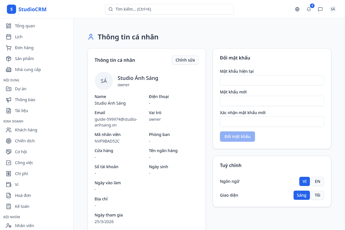 Cập nhật ảnh đại diện